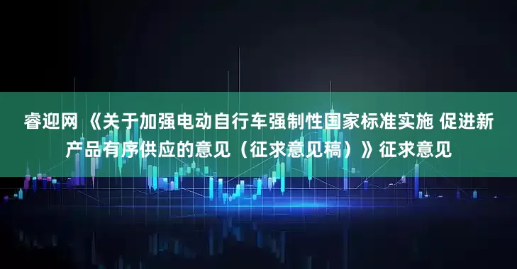 睿迎网 《关于加强电动自行车强制性国家标准实施 促进新产品有序供应的意见（征求意见稿）》征求意见